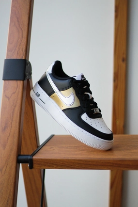 AIR FORCE 1 (GS) BLACK/METALLIC SILVER