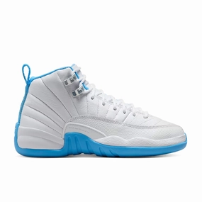 Air Jordan 12 Retro 'Melo' (GS) - White/University Blue/Metallic Silver