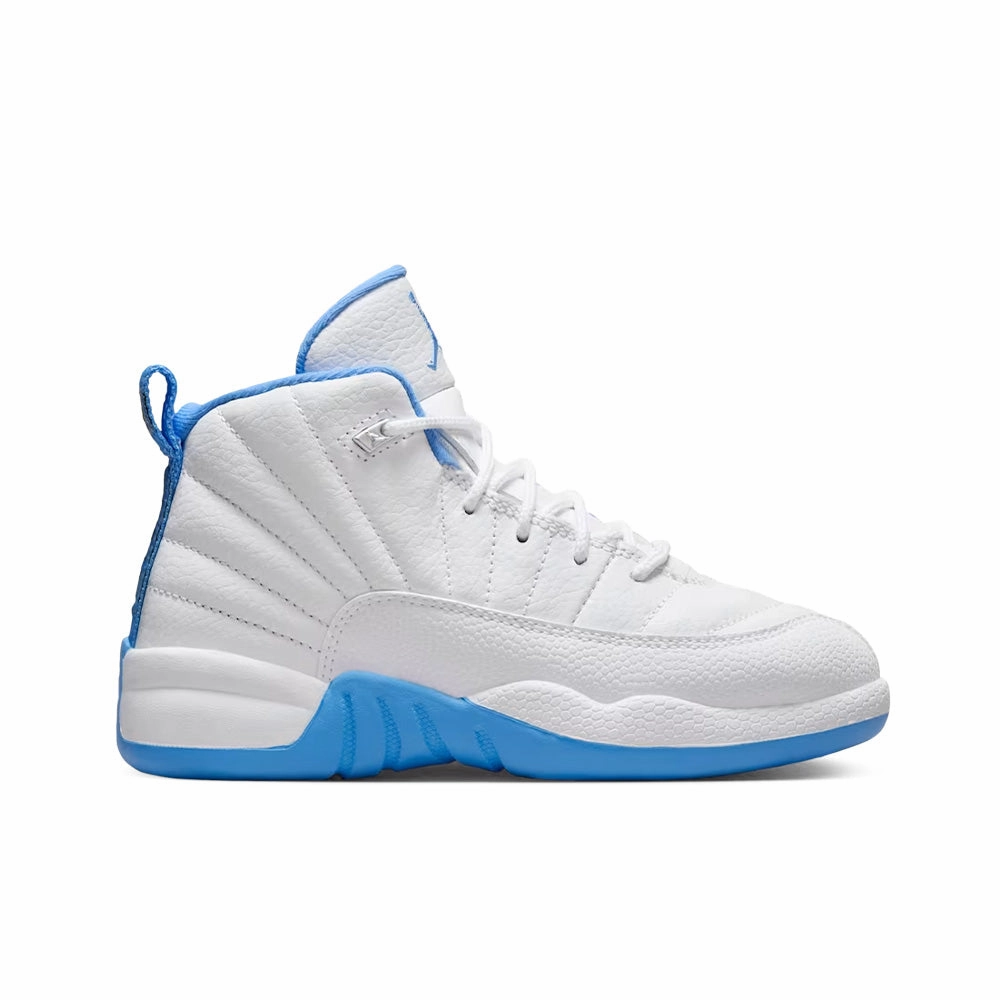 Air Jordan 12 Retro 'Melo' (PS) - White/University Blue/Metallic Silver