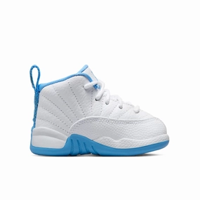 Air Jordan 12 Retro 'Melo' (TD) - White/University Blue/Metallic Silver