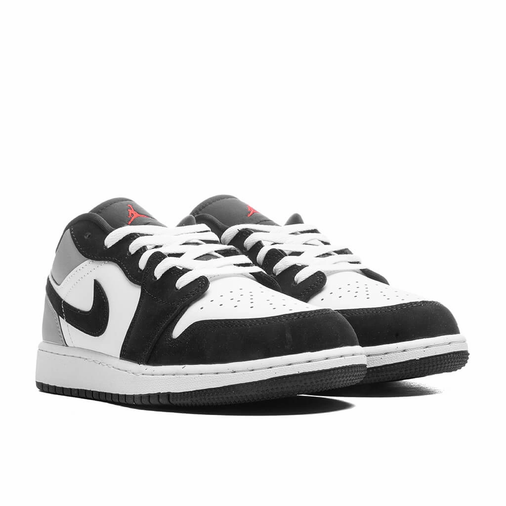 Air Jordan 1 Low SE (GS) - White/Fire Red/Black/Matte Silver
