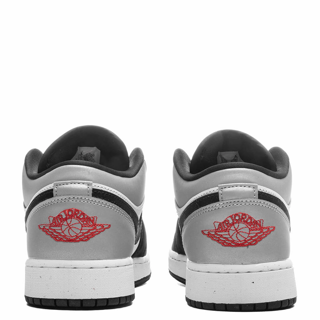 Air Jordan 1 Low SE (GS) - White/Fire Red/Black/Matte Silver