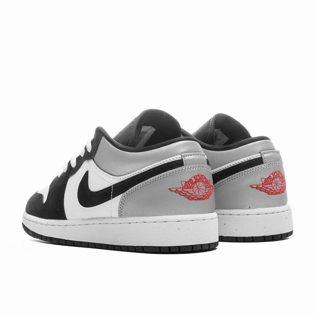 Air Jordan 1 Low SE (GS) - White/Fire Red/Black/Matte Silver