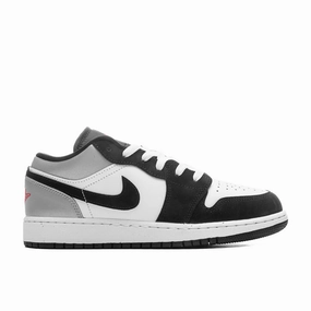 Air Jordan 1 Low SE (GS) - White/Fire Red/Black/Matte Silver