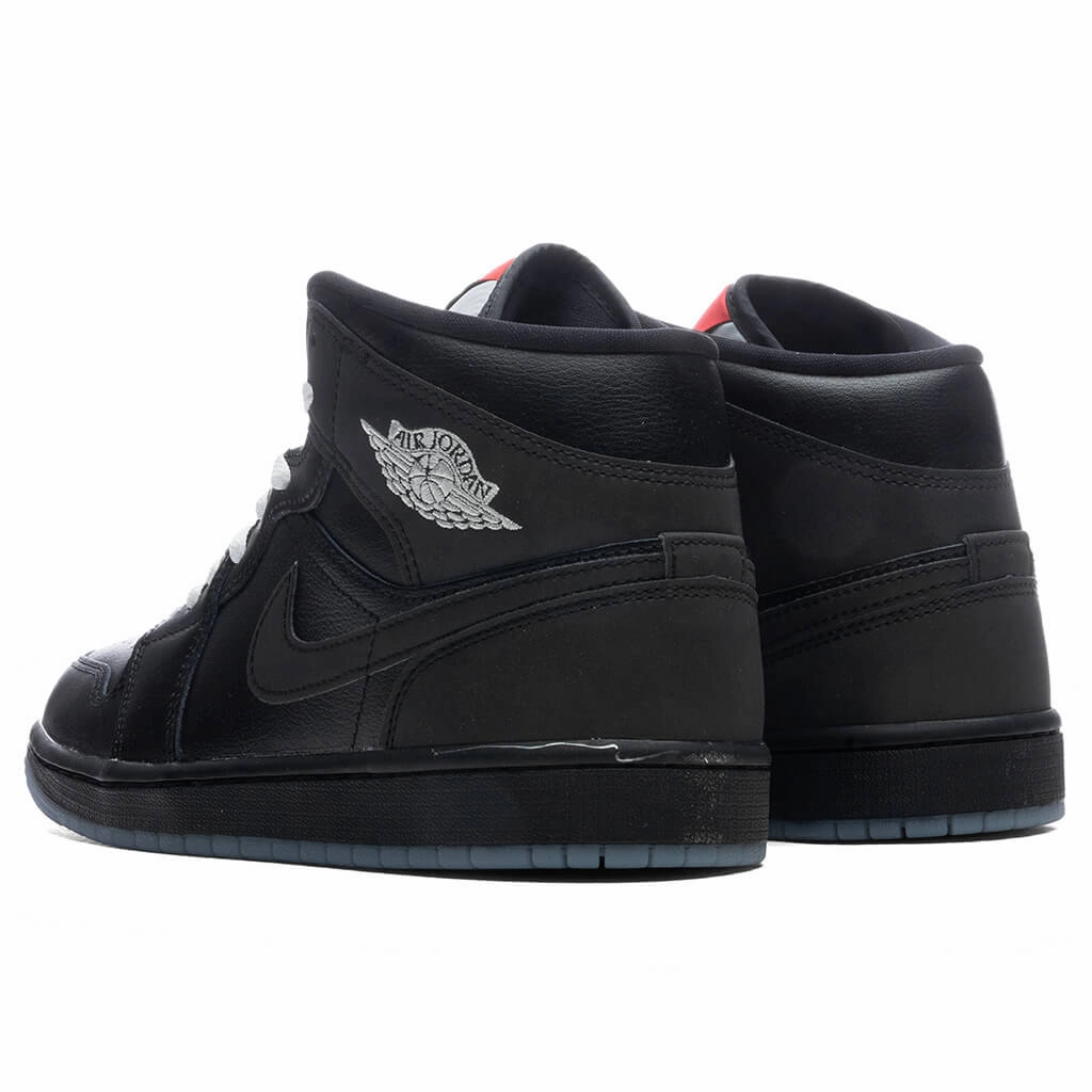 Air Jordan 1 Mid 'Black Metallic Reimagined' - Black/White/Wolf Grey
