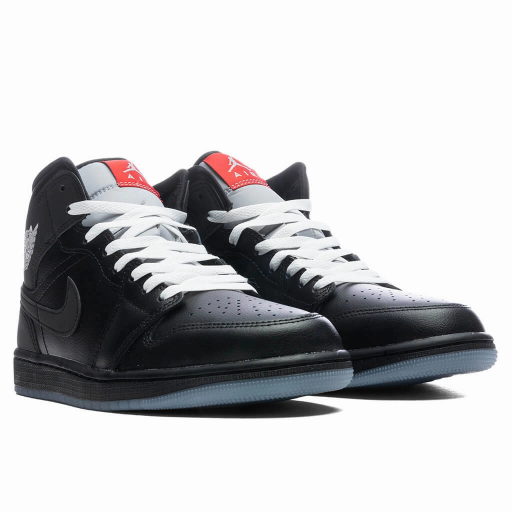 Air Jordan 1 Mid 'Black Metallic Reimagined' - Black/White/Wolf Grey