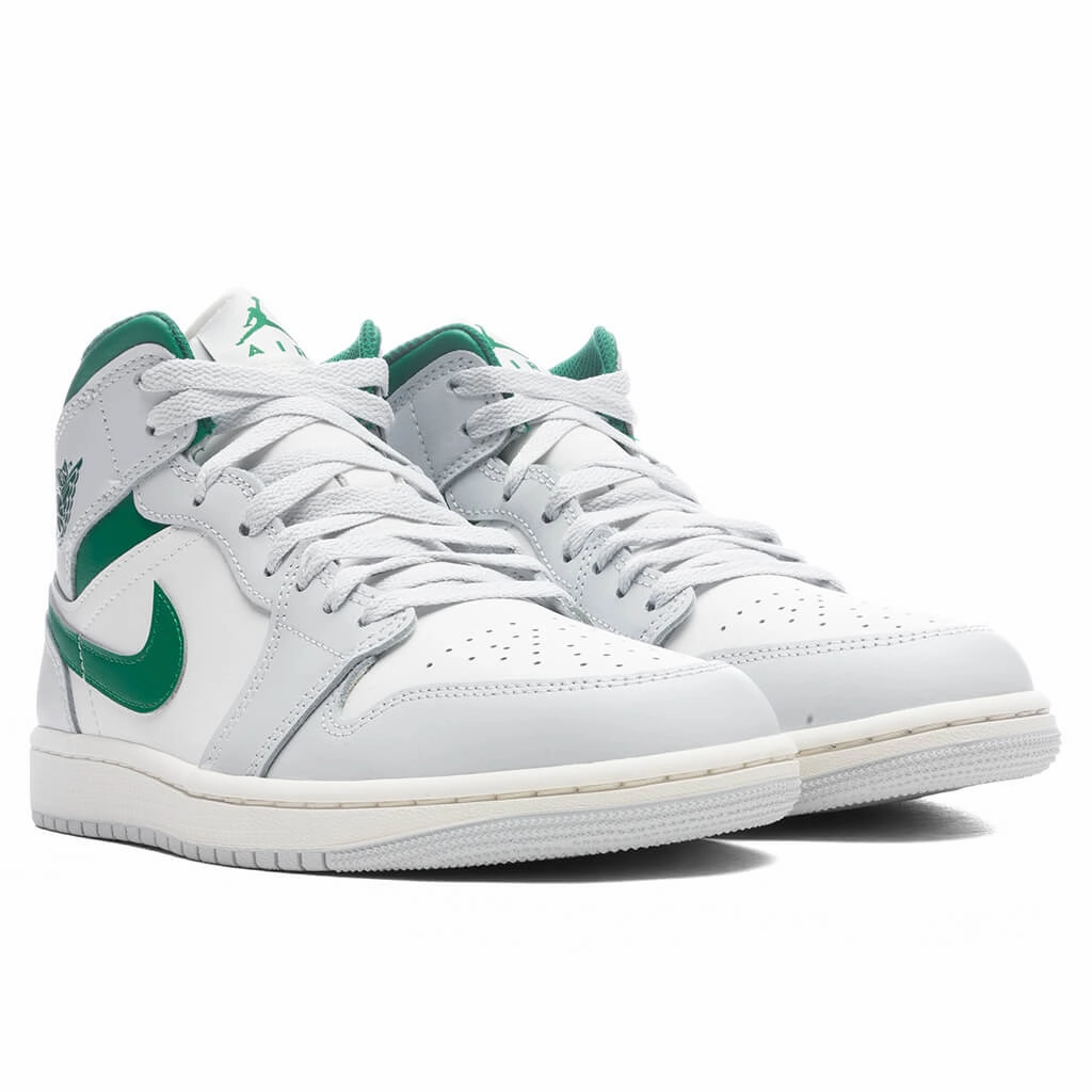 Air Jordan 1 Mid - Summit White/Pine Green/Pure Platinum