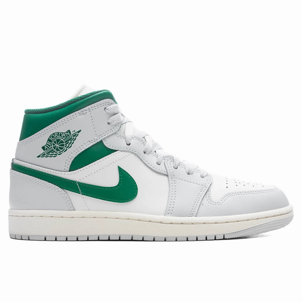 Air Jordan 1 Mid - Summit White/Pine Green/Pure Platinum