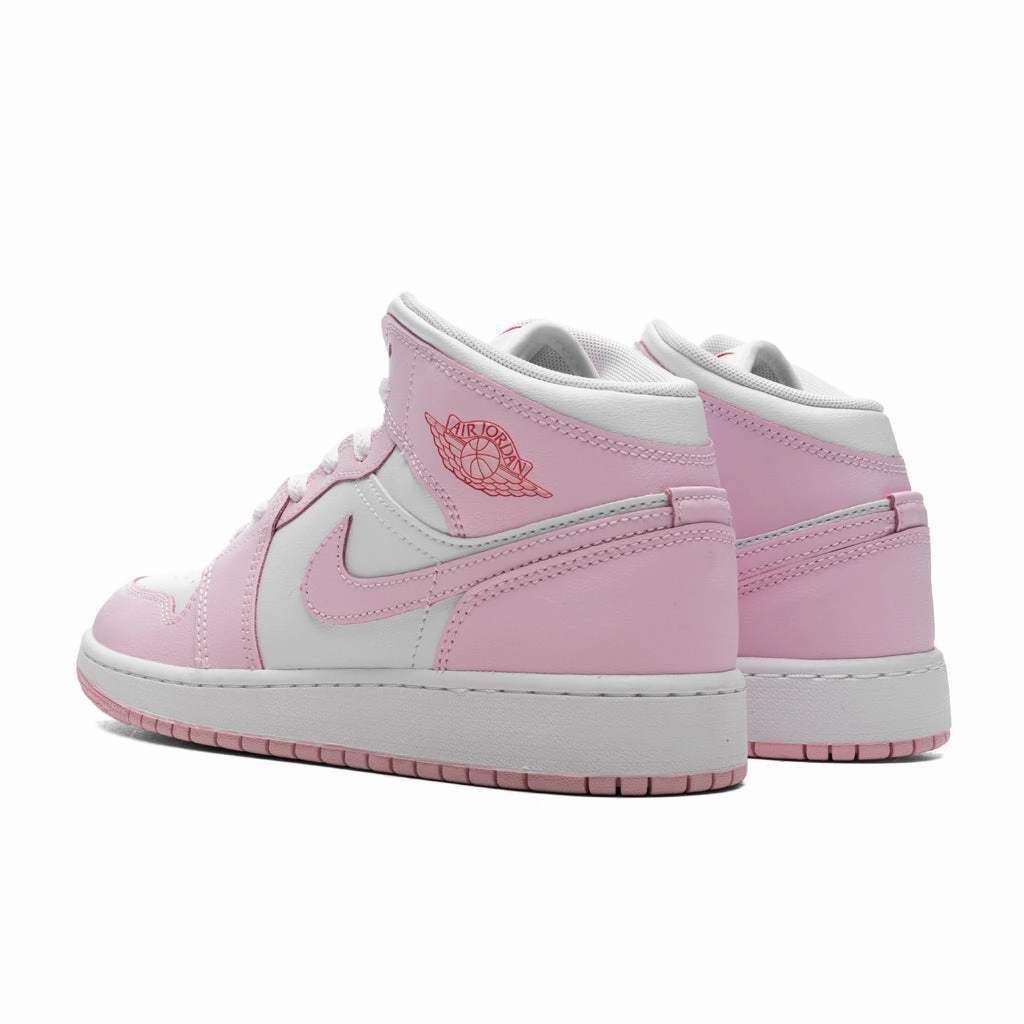 Air Jordan 1 Mid (GS) - Pink Foam/White/Fire Red
