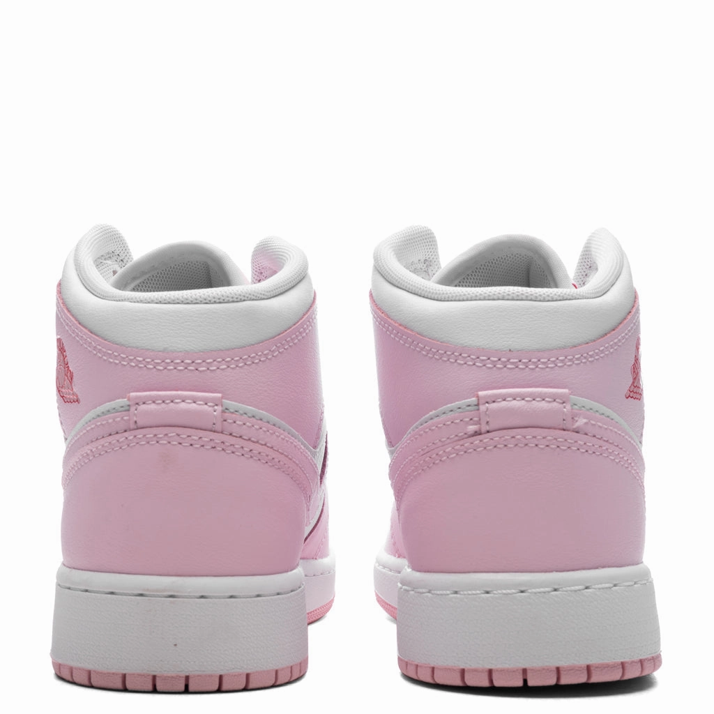 Air Jordan 1 Mid (GS) - Pink Foam/White/Fire Red