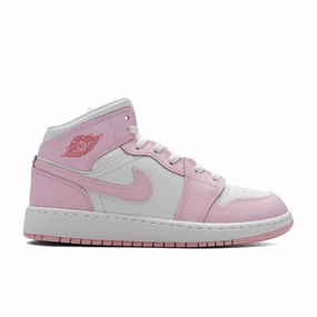 Air Jordan 1 Mid (GS) - Pink Foam/White/Fire Red