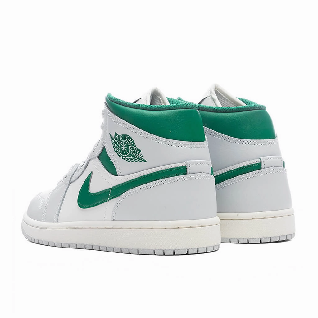Air Jordan 1 Mid (GS) - Summit White/Pine Green/Pure Platinum