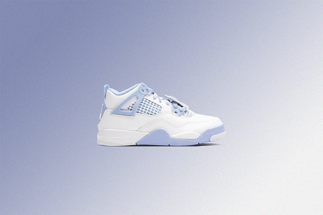 Air Jordan 4 Retro  'Aluminum' (PS) - White/Aluminum/Blue Tint/Oil Green