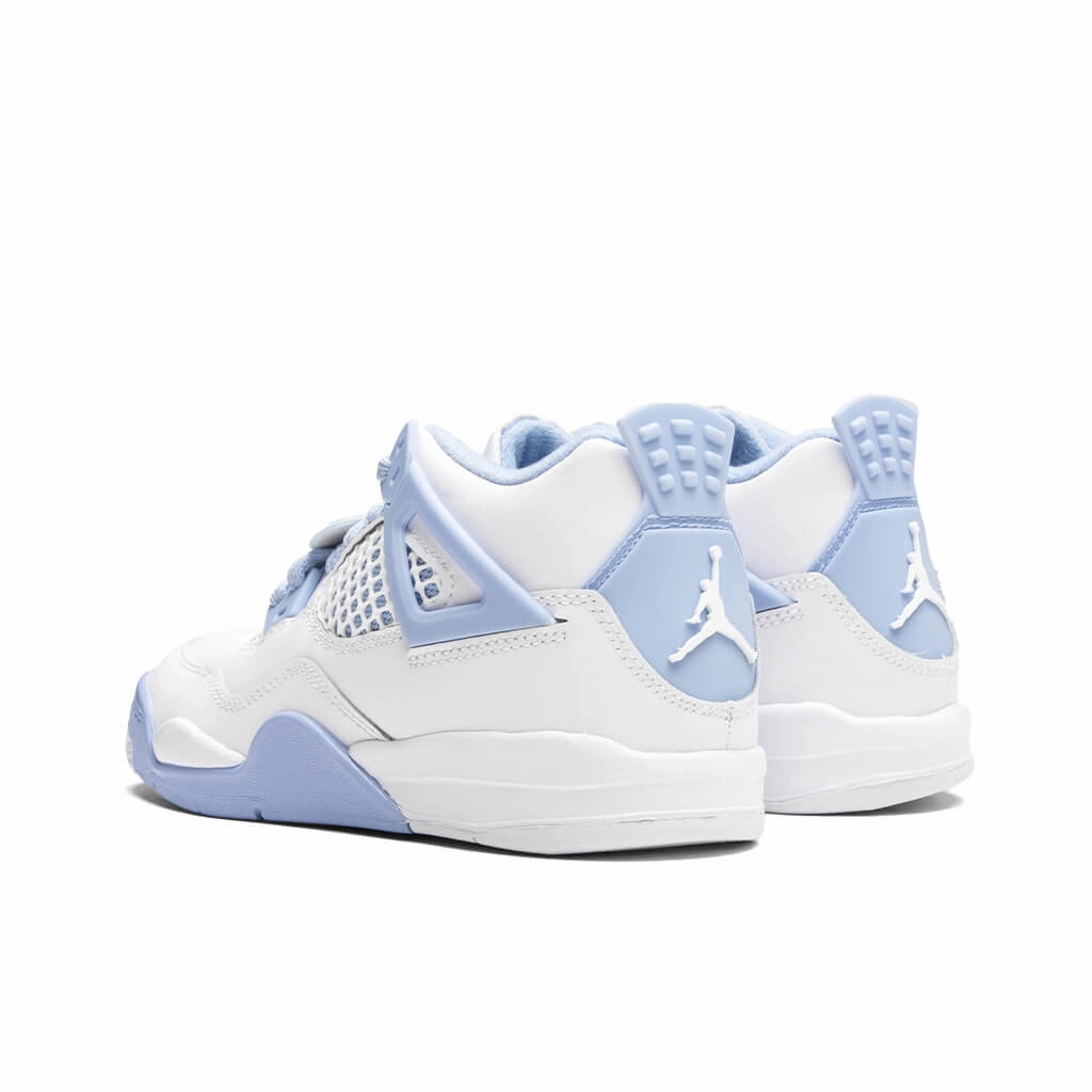 Air Jordan 4 Retro  'Aluminum' (PS) - White/Aluminum/Blue Tint/Oil Green