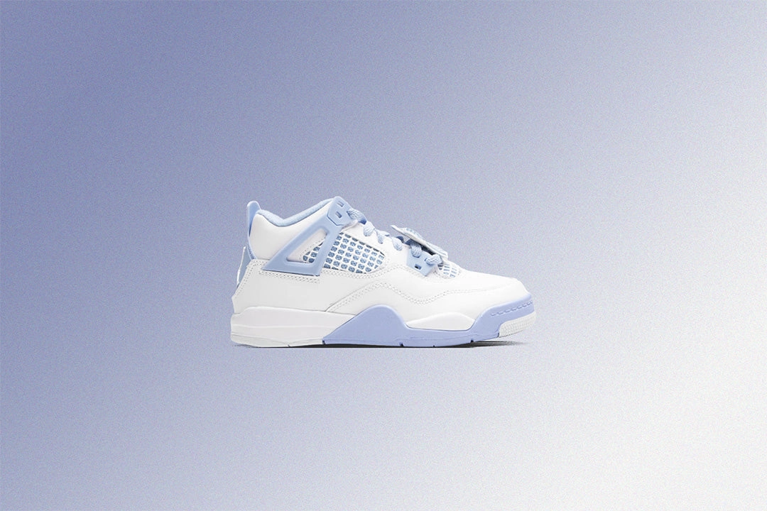 Air Jordan 4 Retro  'Aluminum' (PS) - White/Aluminum/Blue Tint/Oil Green