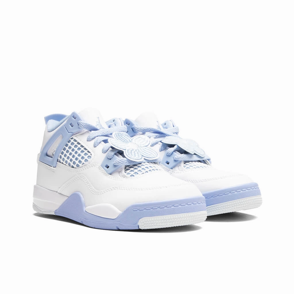 Air Jordan 4 Retro  'Aluminum' (PS) - White/Aluminum/Blue Tint/Oil Green