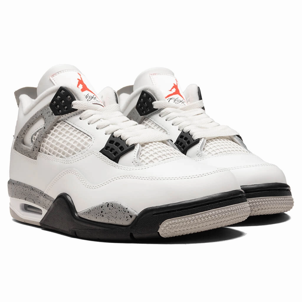 Air Jordan 4 Retro 'White Cement' - Summit White/Fire Red/Cement Grey/Black
