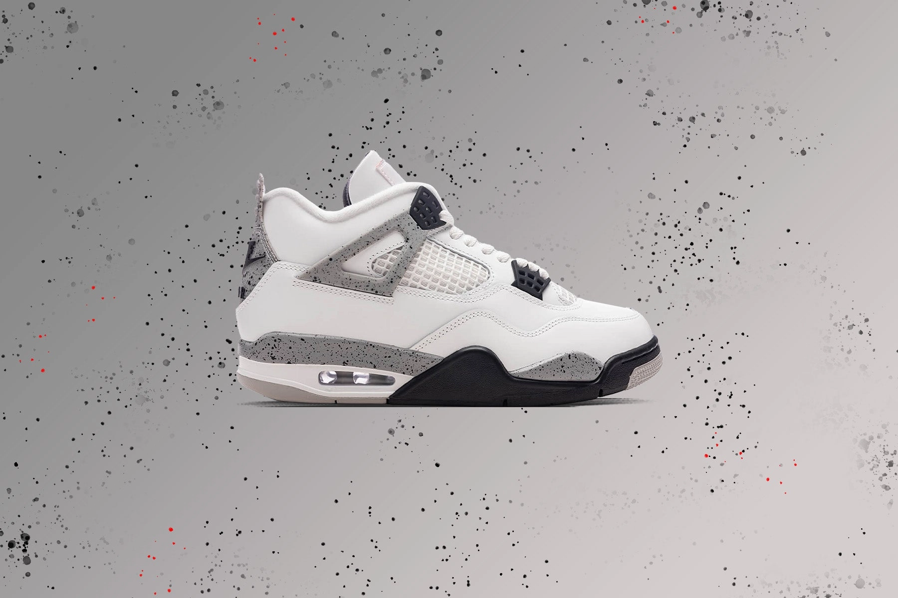 Air Jordan 4 Retro 'White Cement' - Summit White/Fire Red/Cement Grey/Black