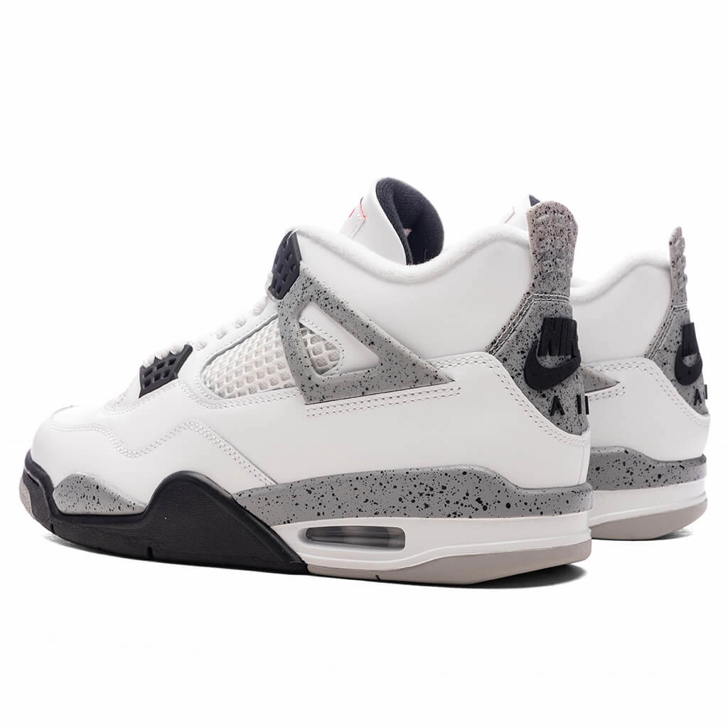 Air Jordan 4 Retro 'White Cement' - Summit White/Fire Red/Cement Grey/Black