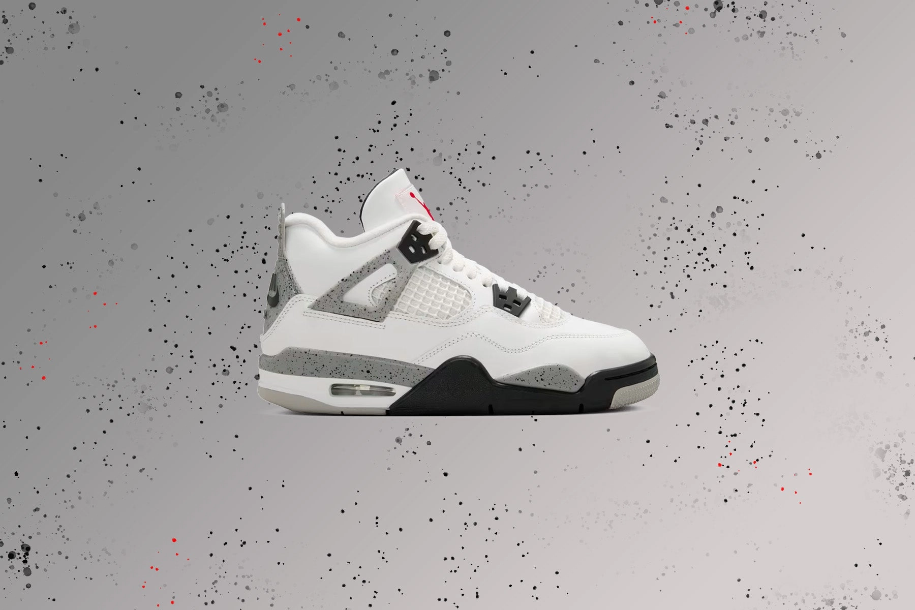 Air Jordan 4 Retro OG 'White Cement' (GS) - Summit White/Fire Red/Cement Grey/Black