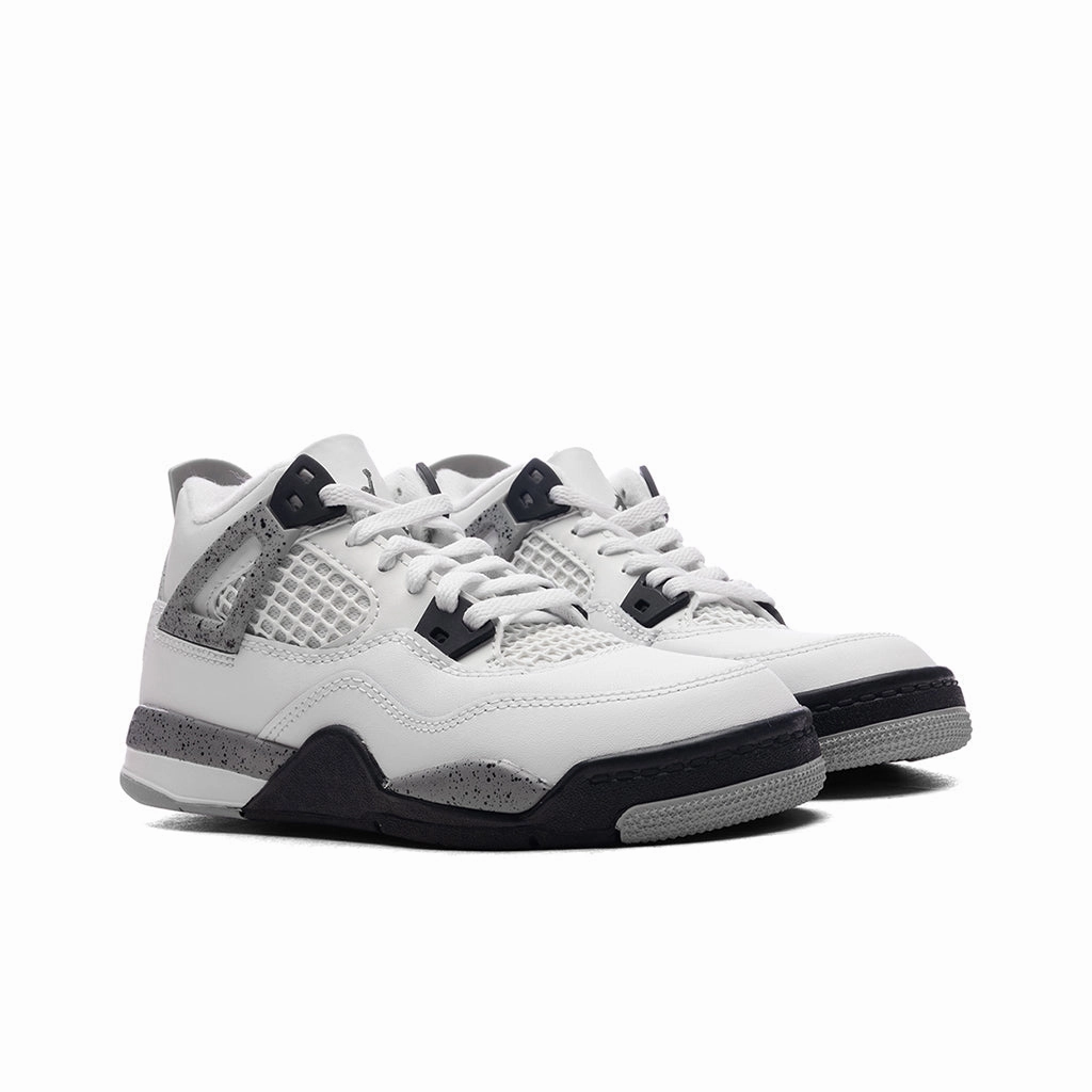 Air Jordan 4 Retro OG 'White Cement' (PS) - Summit White/Fire Red/Cement Grey/Black