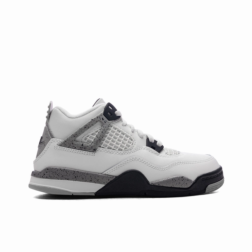Air Jordan 4 Retro OG 'White Cement' (PS) - Summit White/Fire Red/Cement Grey/Black