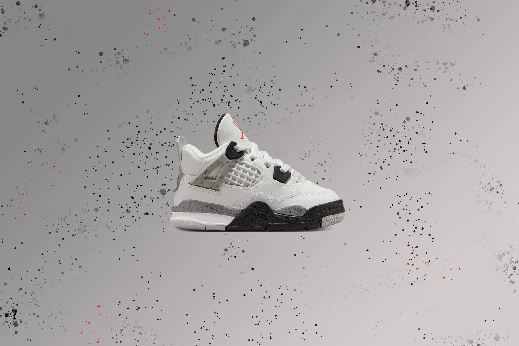 Air Jordan 4 Retro OG 'White Cement' (TD) - Summit White/Fire Red/Cement Grey/Black