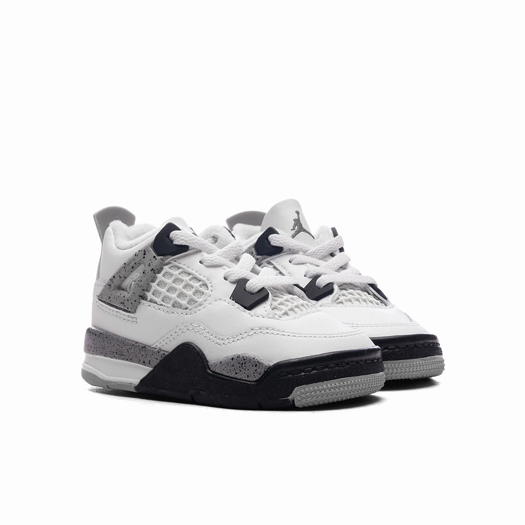 Air Jordan 4 Retro OG 'White Cement' (TD) - Summit White/Fire Red/Cement Grey/Black