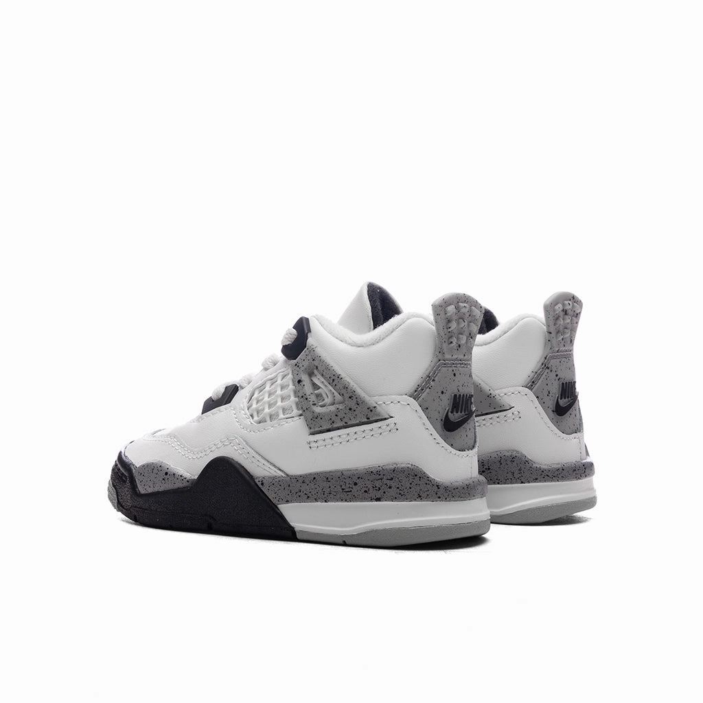 Air Jordan 4 Retro OG 'White Cement' (TD) - Summit White/Fire Red/Cement Grey/Black