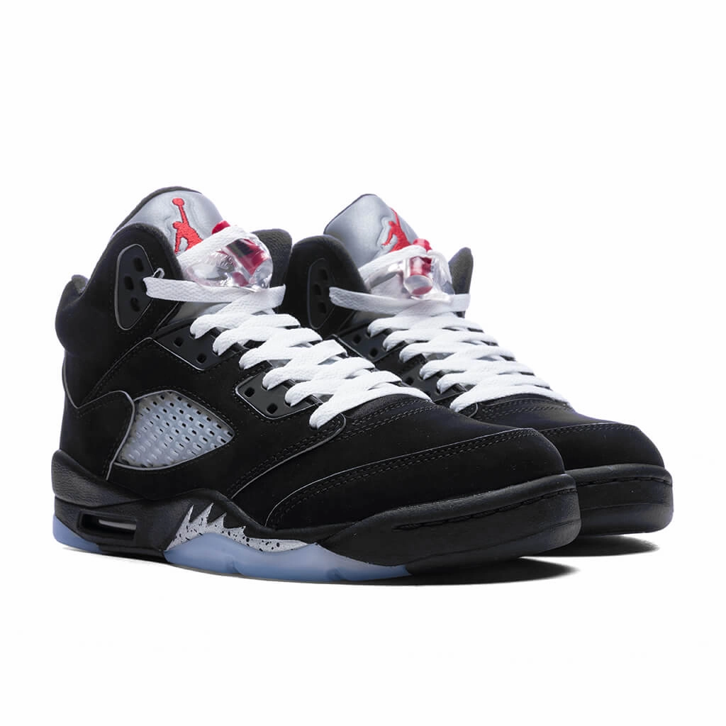 Air Jordan 5 Retro OG 'Black Metallic Reimagined' (GS) - Black/White/Metallic Silver/Fire Red