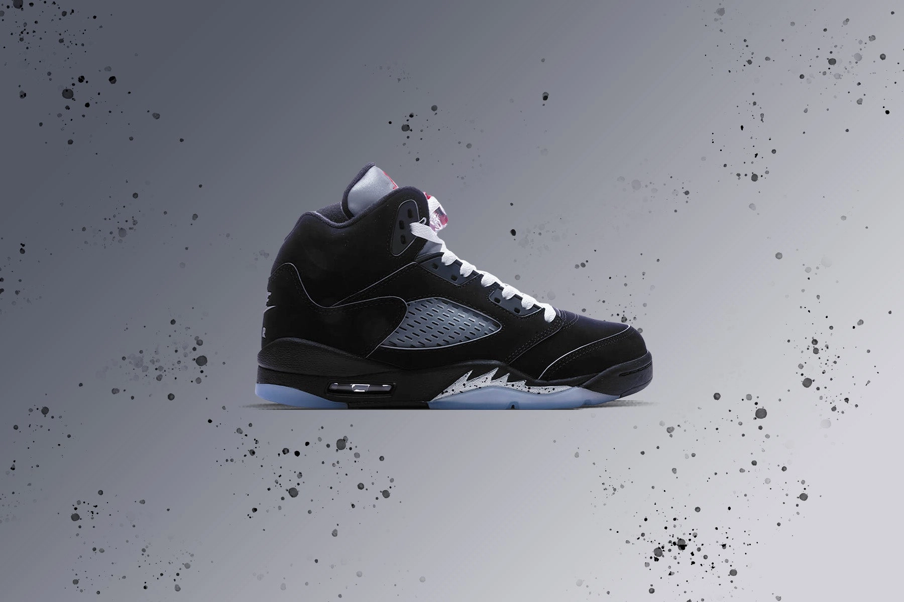 Air Jordan 5 Retro OG 'Black Metallic Reimagined' (GS) - Black/White/Metallic Silver/Fire Red
