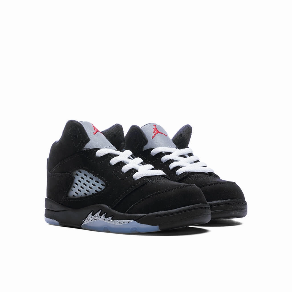 Air Jordan 5 Retro OG 'Black Metallic Reimagined' (TD) - Black/White/Metallic Silver/Fire Red