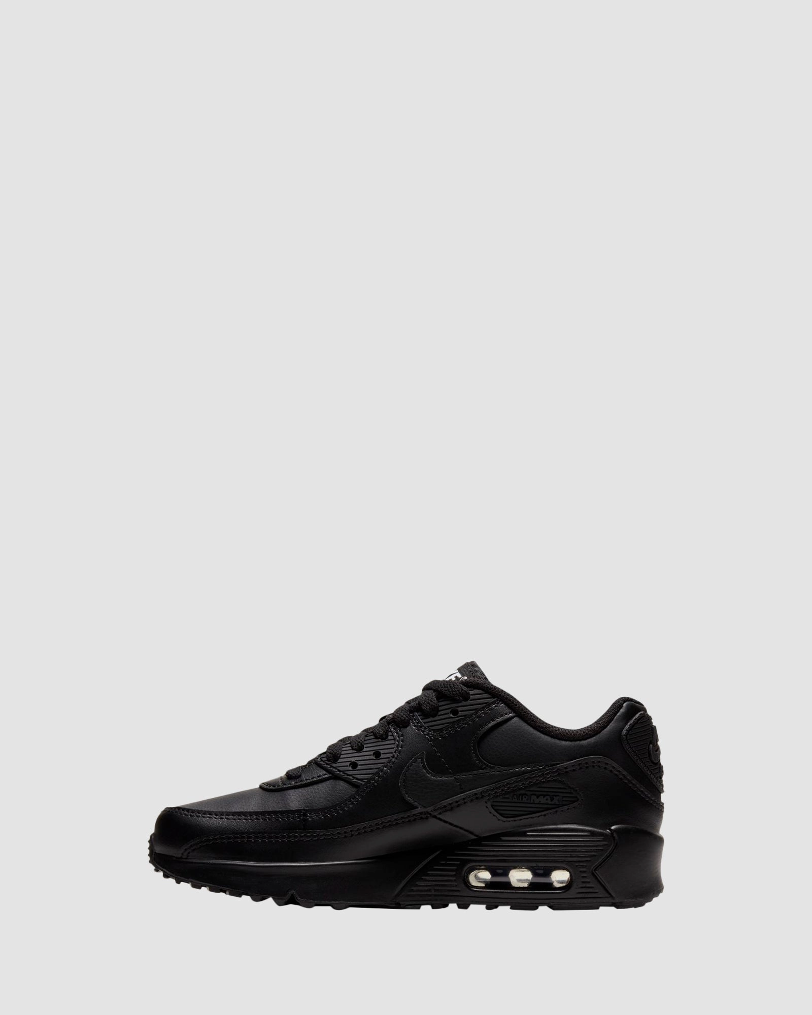 Air Max 90 Leather Grade School Black/Black Ii