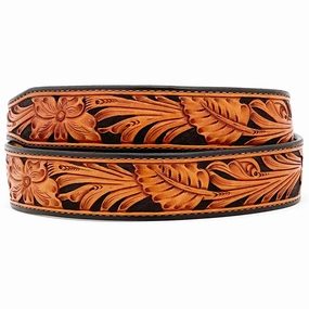 Antique Ultimate Floral Carved Western Leather Belt Straps