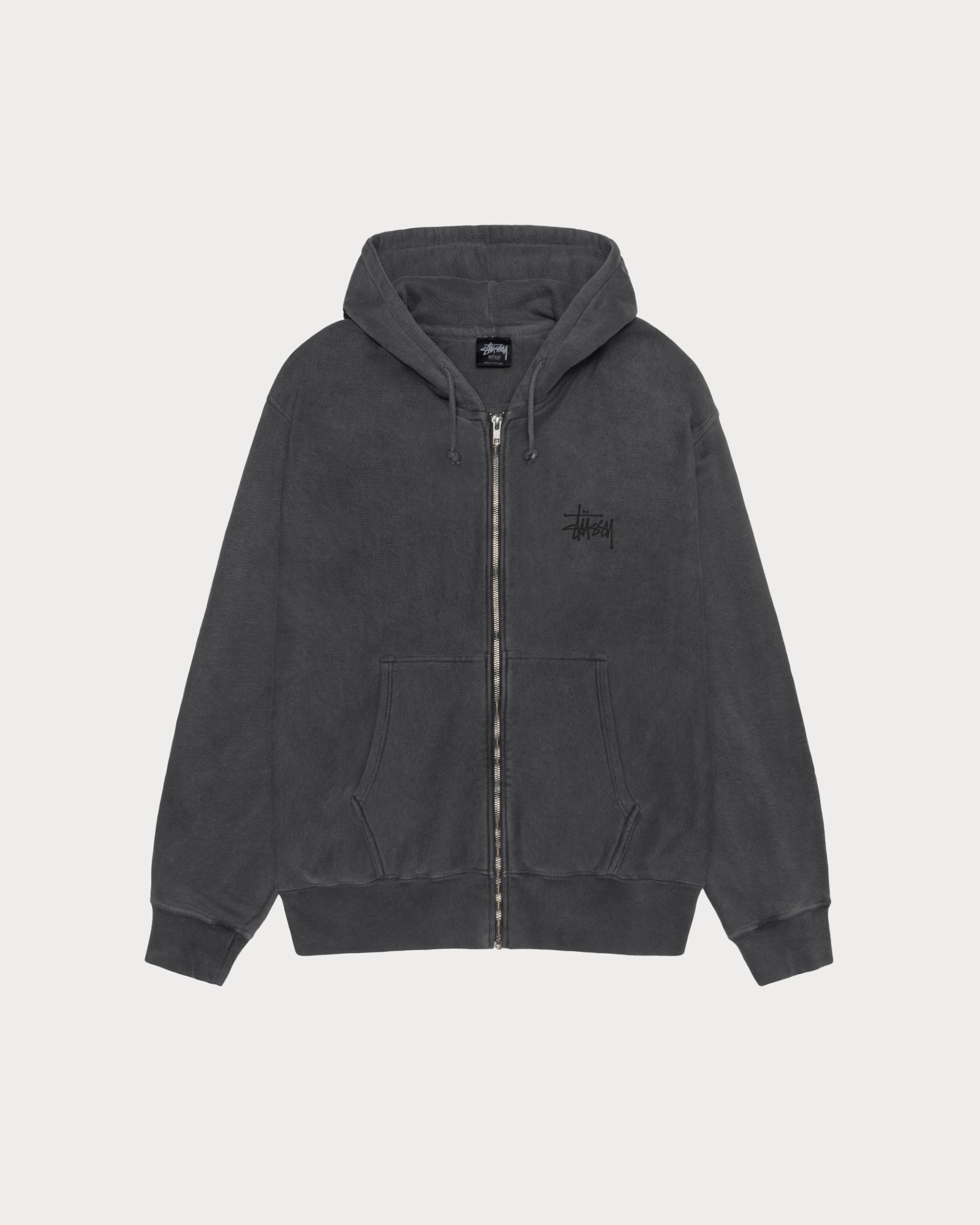 BASIC STÜSSY ZIP HOODIE PIGMENT DYED