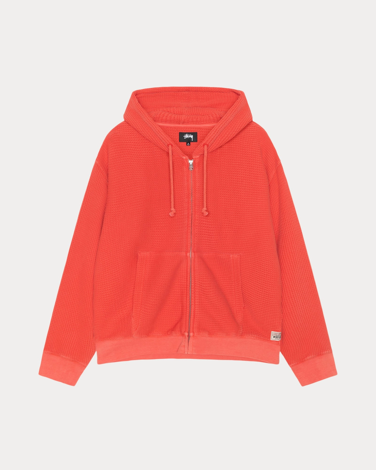 DOUBLE LAYER WAFFLE ZIP HOODIE