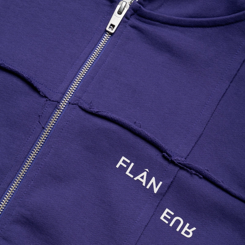 Flaneur Cut & Sew Zip Up Hoodie - Purple