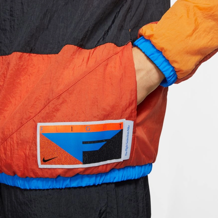 HALF ZIP MOCK NECK BLACK/ORANGE