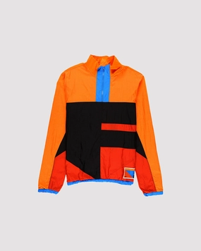 HALF ZIP MOCK NECK BLACK/ORANGE