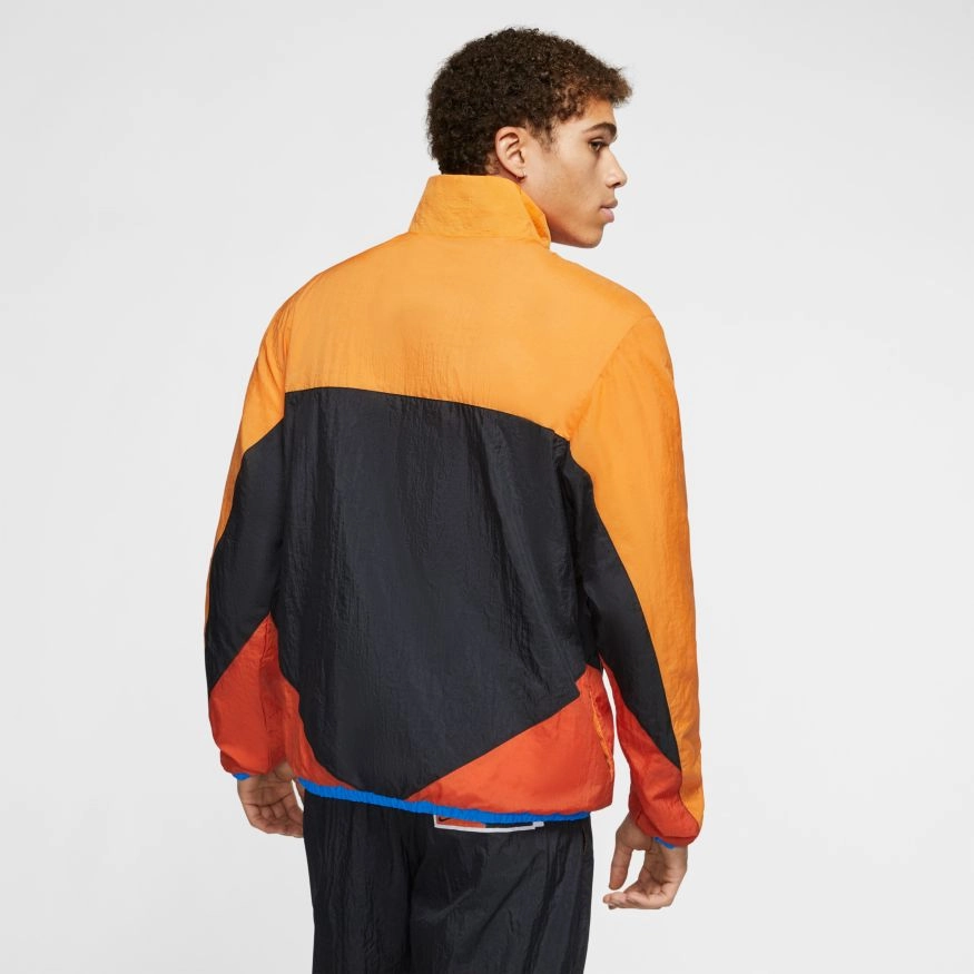 HALF ZIP MOCK NECK BLACK/ORANGE