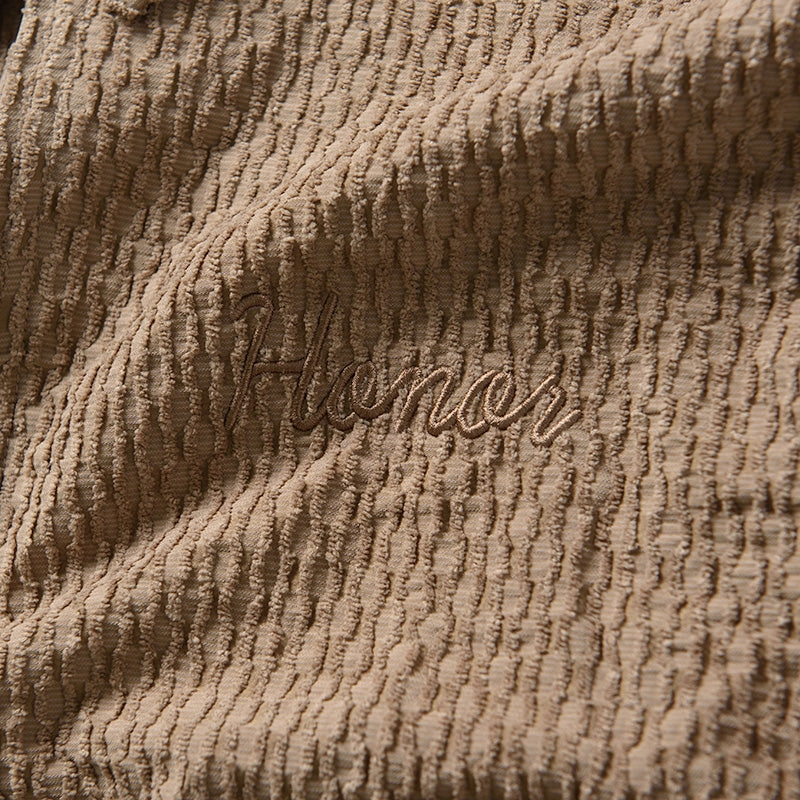 Honor The Gift Textured Knit Qtr Zip - Brown
