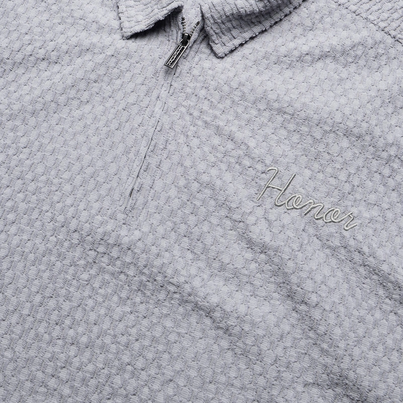 Honor The Gift Textured Knit Qtr Zip - Grey