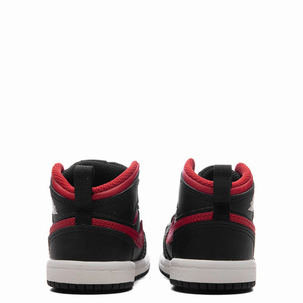 Jordan 1 Mid (TD) - Black/Varsity Red/Summit White