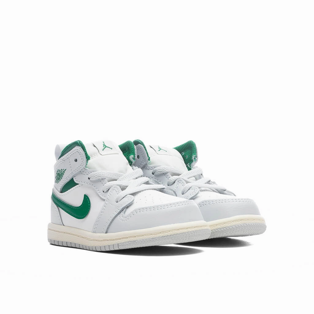 Jordan 1 Mid (TD) - Summit White/Pine Green/Pure Platinum
