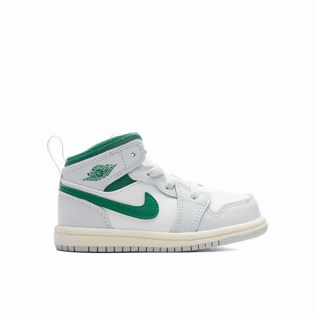 Jordan 1 Mid (TD) - Summit White/Pine Green/Pure Platinum