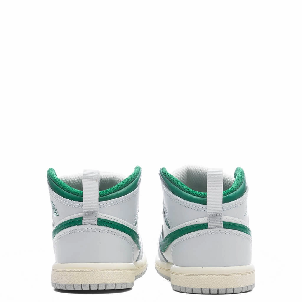 Jordan 1 Mid (TD) - Summit White/Pine Green/Pure Platinum