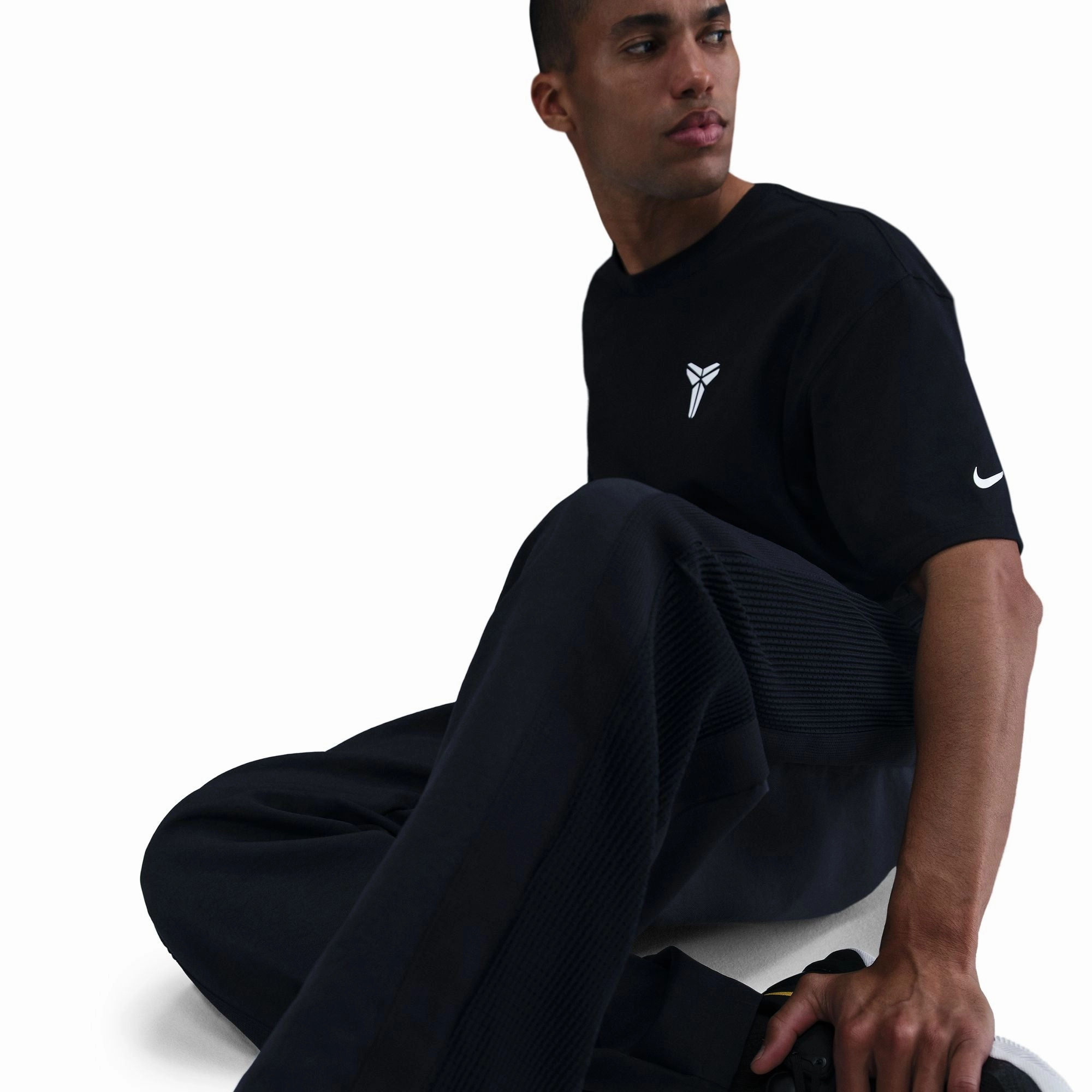 KOBE PLEATED TEAR AWAY PANTS BLACK/WHITE