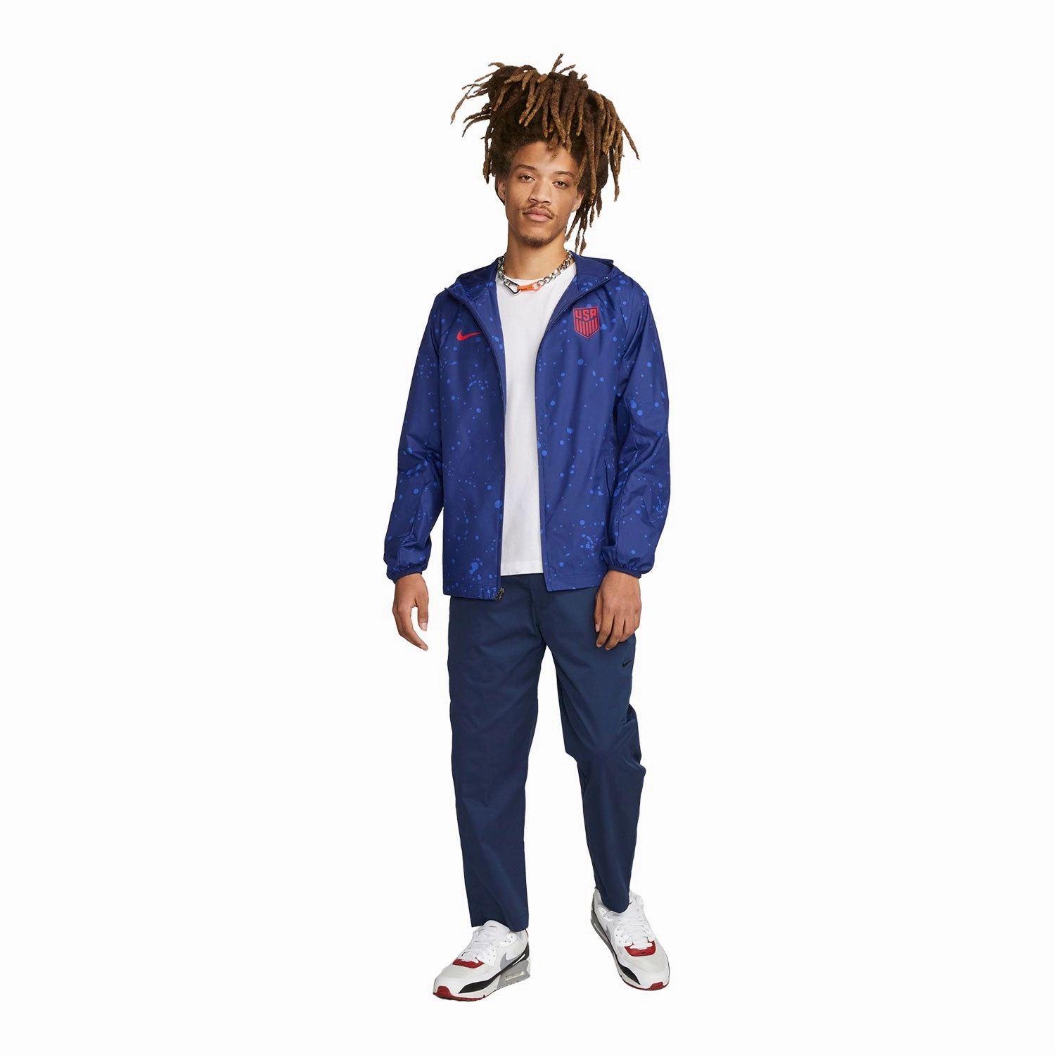 Men's Nike USA Splatter Blue Rain Jacket