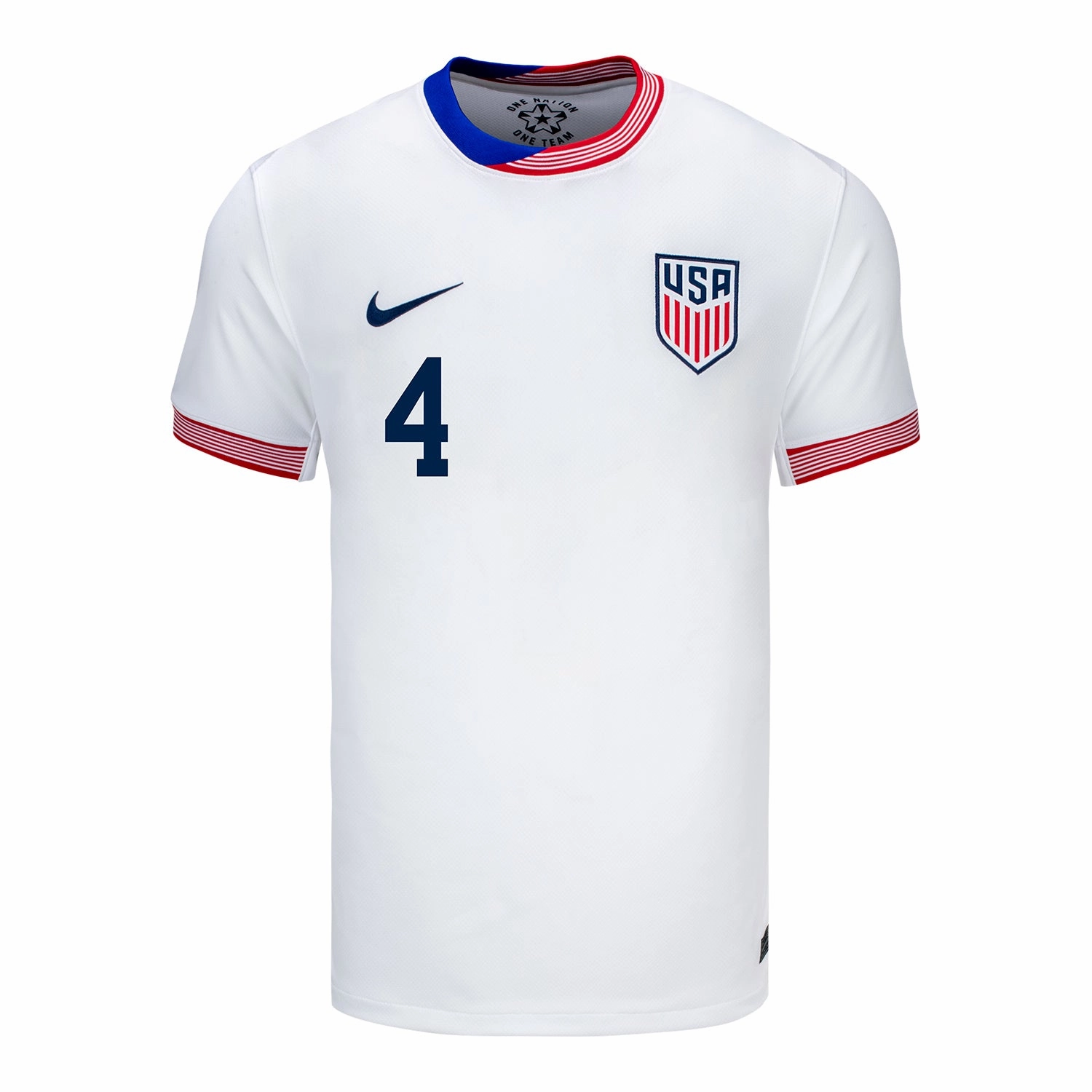 Men's Nike USMNT 2024 American Classic Home Adams 4 Stadium Jersey