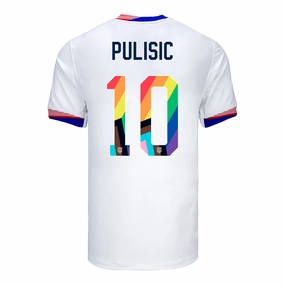 Men's Nike USMNT 2024 Pride-Themed Home Pulisic 10 Stadium Jersey